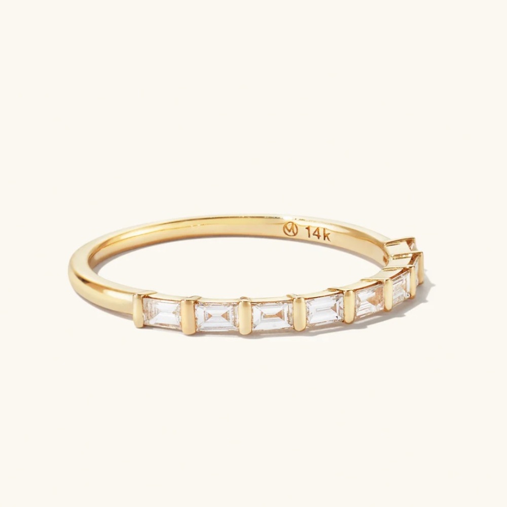 Baguette diamond half eternity size 6